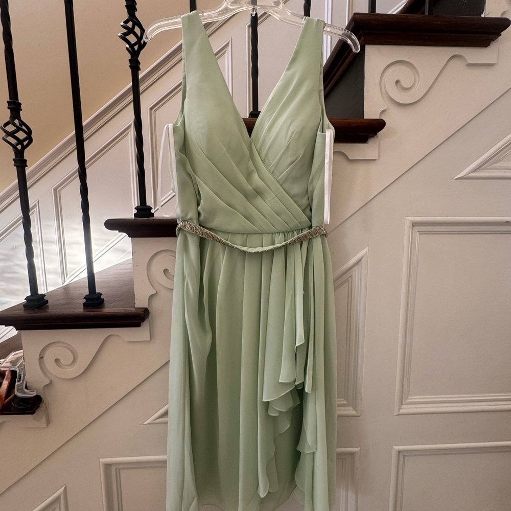 Asymmetrical Mint Green Dress